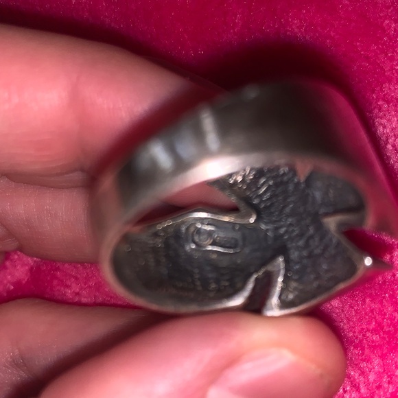 Silver 925 and Black Cross Ring - Picture 3 of 3